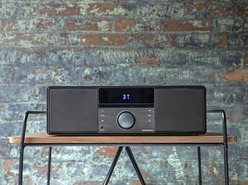 Crosley CR3502A-BK Metro Bluetooth FM Clock Radio and CD Player, Black
