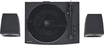 Crosley T150C-BK 2-Speed Bluetooth Turntable Record Player System with Weighted Tone Arm and Stereo Speakers, Black