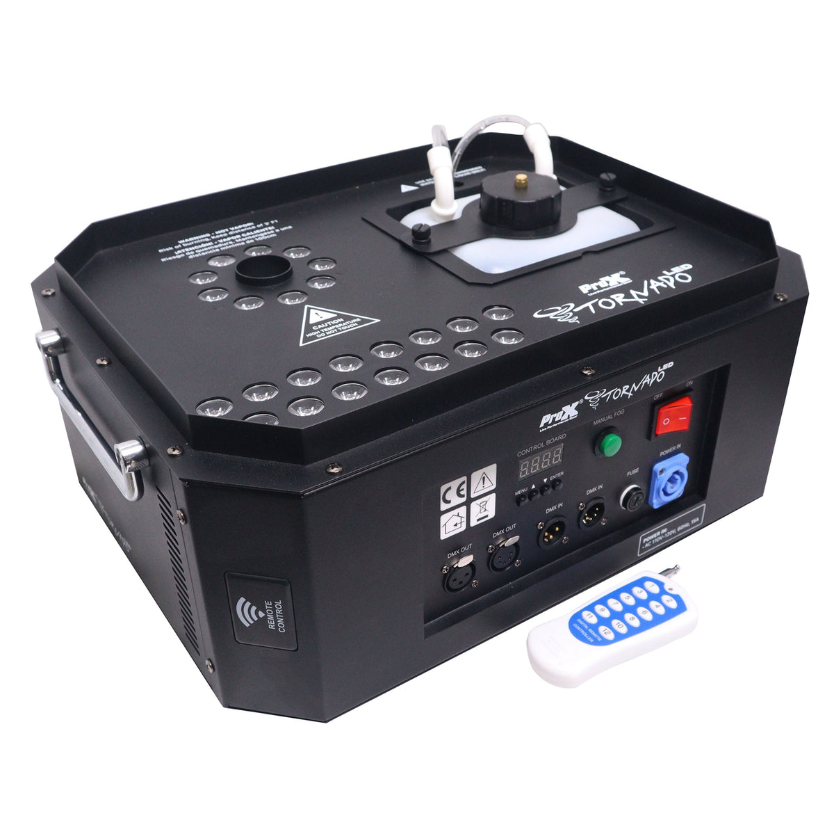 ProX Professional Stage Portable Fog Machine Vertical Spray DJ Effects DMX RGBA LED Lighting System