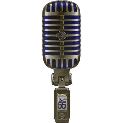 Shure Super 55 Supercardioid Dynamic Microphone (Chrome with Blue Foam)