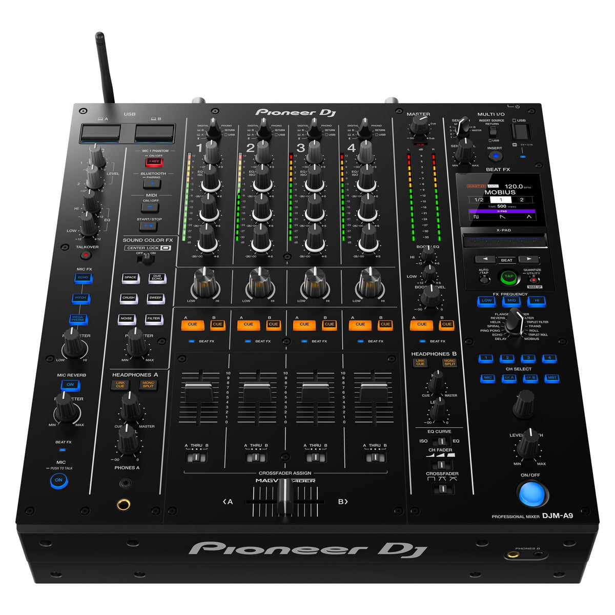 Pioneer DJ DJM-A9 4-Channel Digital Pro-DJ Mixer + Headliner Los Angeles Headliner Flight Case