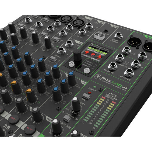 Mackie ProFX10 GO 10-Channel Battery-Powered Analog Mixer USB-C Interface