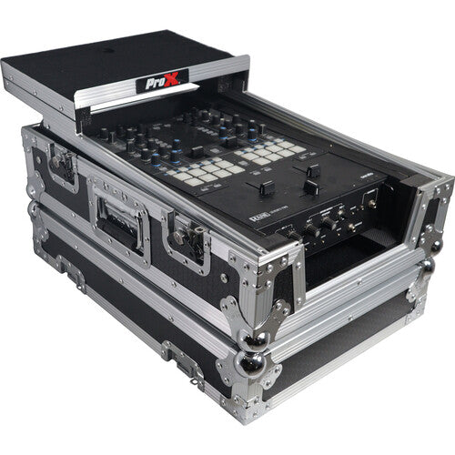 ProX XS-M11LT Universal Flight Case with Laptop Shelf for Pioneer DJM-S11 and Rane SEVENTY / SEVENTY-TWO MKII Mixers (Silver on Black)