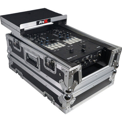ProX XS-M11LT Universal Flight Case with Laptop Shelf for Pioneer DJM-S11 and Rane SEVENTY / SEVENTY-TWO MKII Mixers (Silver on Black)