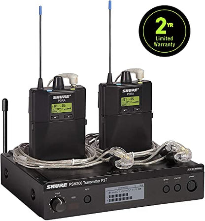 Shure PSM 300 Twin-Pack Pro Wireless In-Ear Monitor Kit (G20: 488 to 512 MHz)