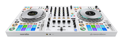 Pioneer DJ DDJ-FLX10-W + Odyssey 810GSFLX10M I-Board Flight Case with Glide Style Laptop Platform and Wheels