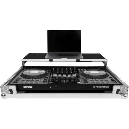 Pioneer DJ DDJ-FLX10-W 4-channel DJ controller + Headline Laptop Platform & Wheels Flight Case