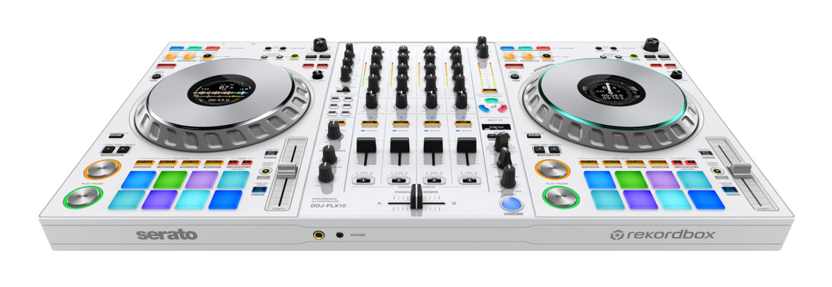 Pioneer DJ DDJ-FLX10-W 4-channel DJ controller + Headliner Flight Case with Laptop Platform