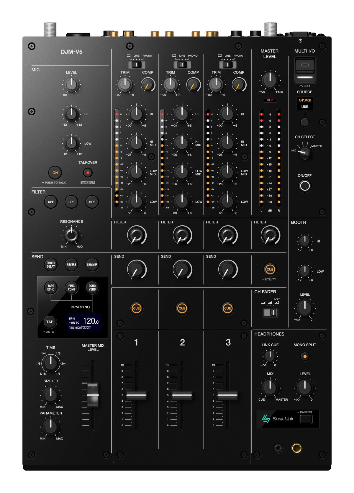 AlphaTheta DJM-V5 Next-generation 3-channel DJ mixer