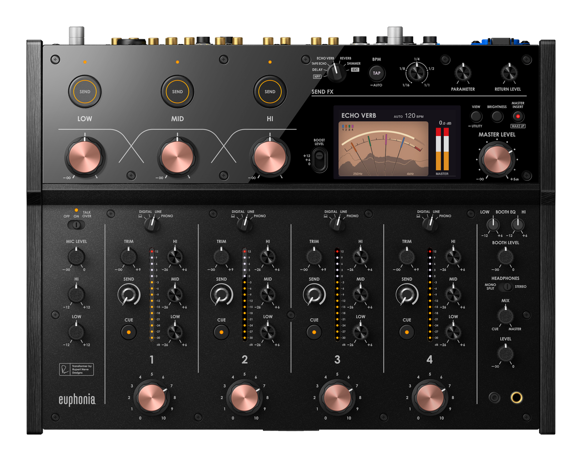 AlphaTheta EUPHONIA Professional 4-Channel Rotary Mixer with CDJ-3000 Professional DJ Media Player Pair