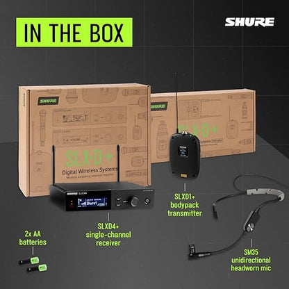 Shure SLXD14+/SM35 Digital Wireless Cardioid Performance Headset Microphone System (G57: 470 to 608 MHz)