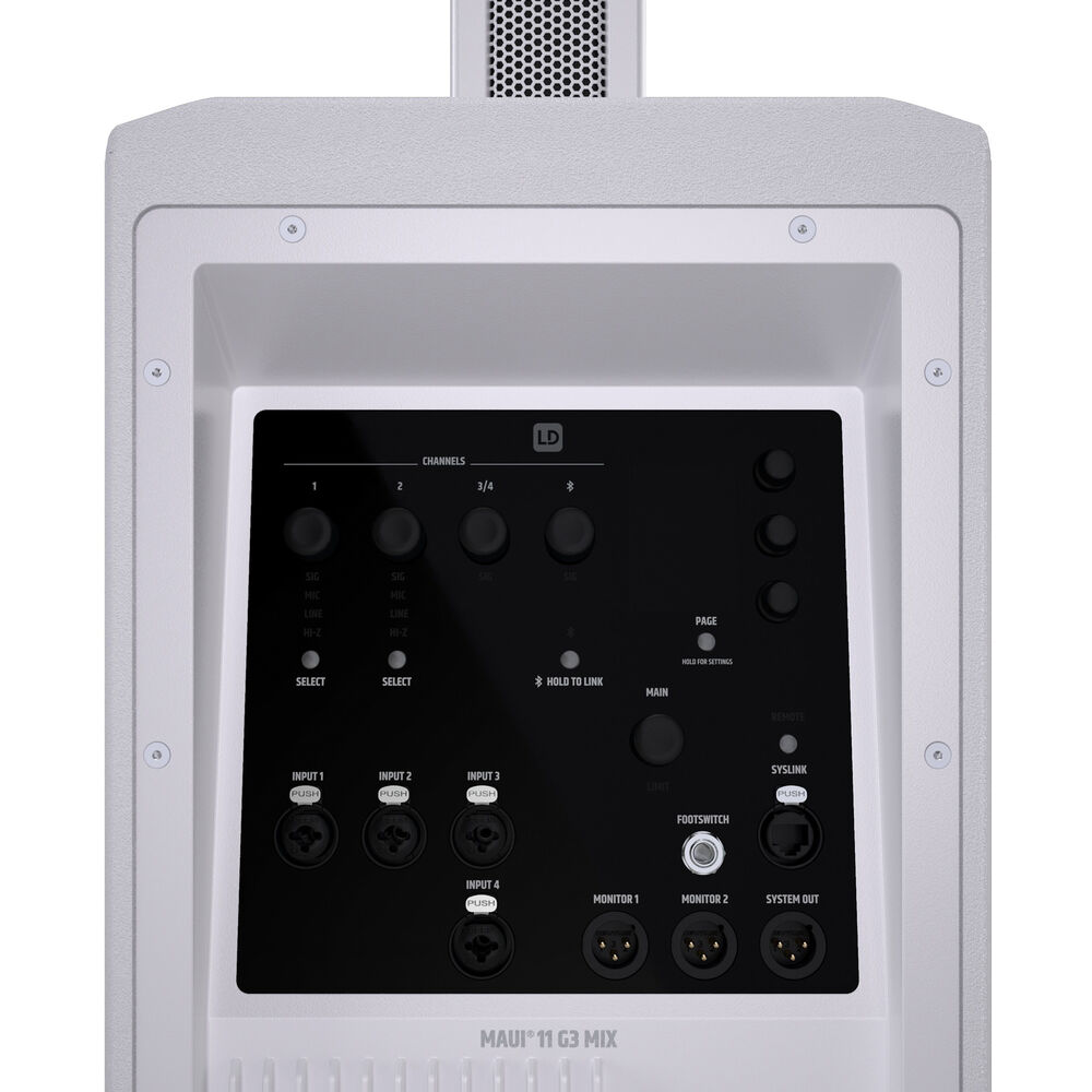 LD Systems MAUI 11 G3 MIX Portable 2060W Powered Column PA System (White)