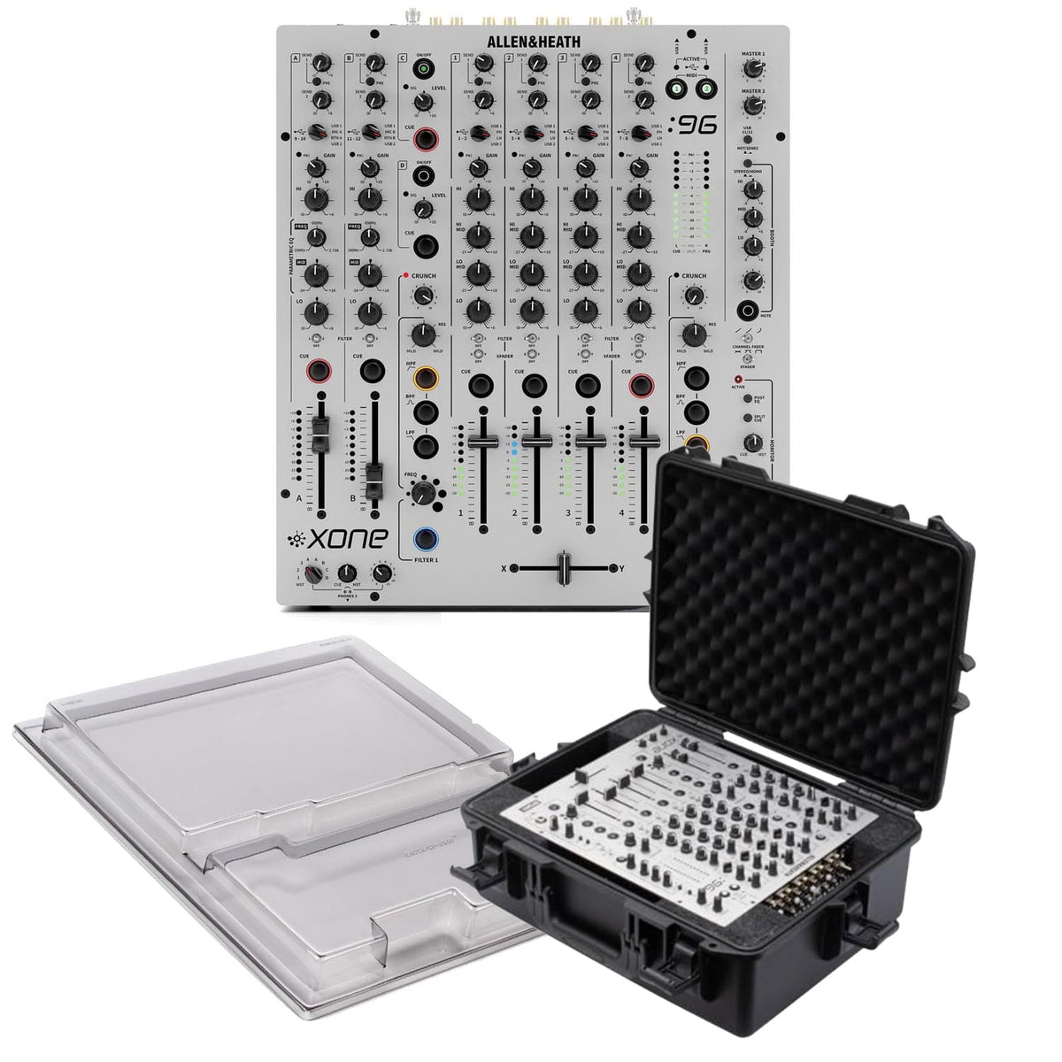 Allen & Heath XONE:96 Mixer, Odyssey Travel Case and Decksaver Bundle