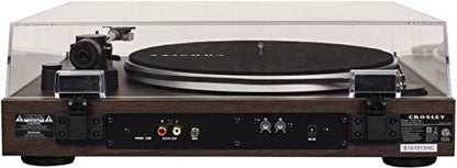 Crosley C8A-WA Belt-Driven Record Player Turntable with Built-in Pre-Amp, Walnut