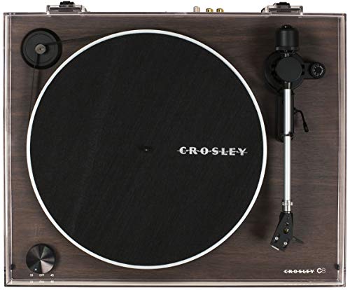 Crosley C8A-WA Belt-Driven Record Player Turntable with Built-in Pre-Amp, Walnut