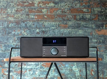 Crosley CR3502A-BK Metro Bluetooth FM Clock Radio and CD Player, Black