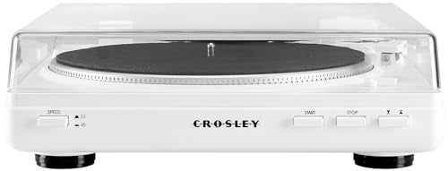 Crosley T400D-WH Fully Automatic Bluetooth 2-Speed Turntable Record Player with Built-in Preamp, White