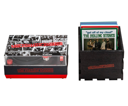 Crosley CR6037BT-RS Rolling Stones RSD3 Mini Turntable with Crate and Six 3-Inch Singles
