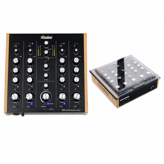Headliner R4 Professional 4-Channel Rotary DJ Mixer + Decksaver Headliner Cover