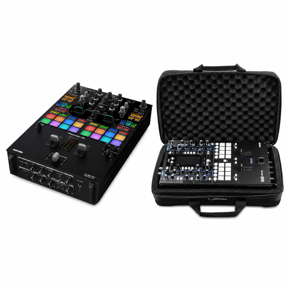 Pioneer DJ DJM-S7 Scratch Style DJ Mixer + Odyssey Base 2 Top Streemline Eva Case