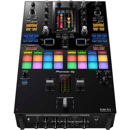 Pioneer DJ DJM-S11 Professional 2-Channel Battle Mixer + Odyssey Base 2 Top Streemline Eva Case