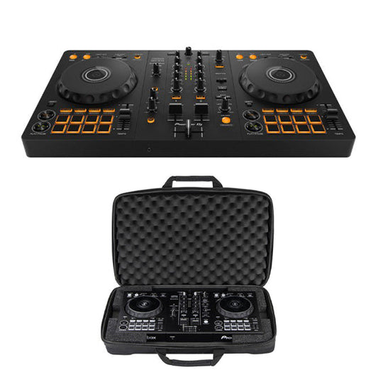 Pioneer DJ DDJ-FLX4 2-Channel DJ Controller + Odyssey BMSLDDJ400 Streemline Series Bag