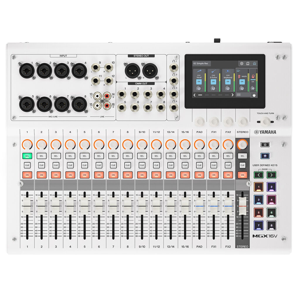 Yamaha MGX16V 22-Channel Digital Mixing Console with Video Interface (White)
