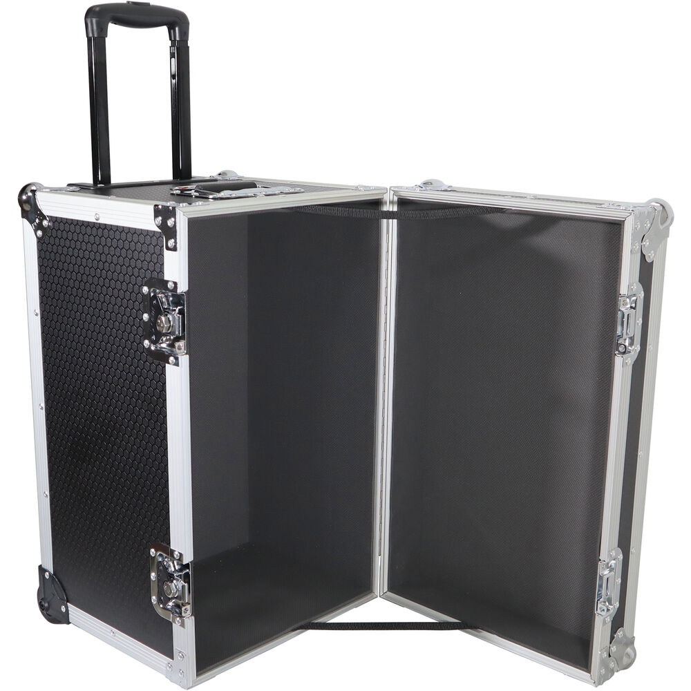 ProX Roll-Away Utility Case with Retractable Handle and Low-Profile Recessed Wheels (Black)