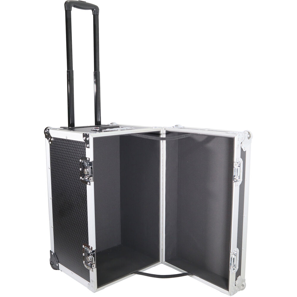 ProX Roll-Away Utility Case with Retractable Handle and Low-Profile Recessed Wheels (Black)