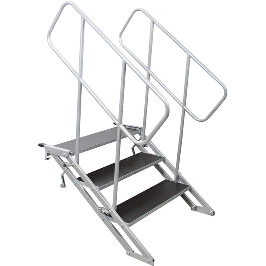 ProX StageQ 3-Step Foldable Stairs with Handrail (18 to 28")