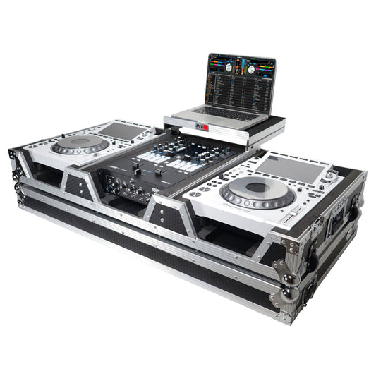 ProX XS-CDM3000WLT DJ Coffin Flight Case for Pioneer Mixer DJM-900NXS2 and 2x CDJ-3000 with Wheels and Laptop Shelf