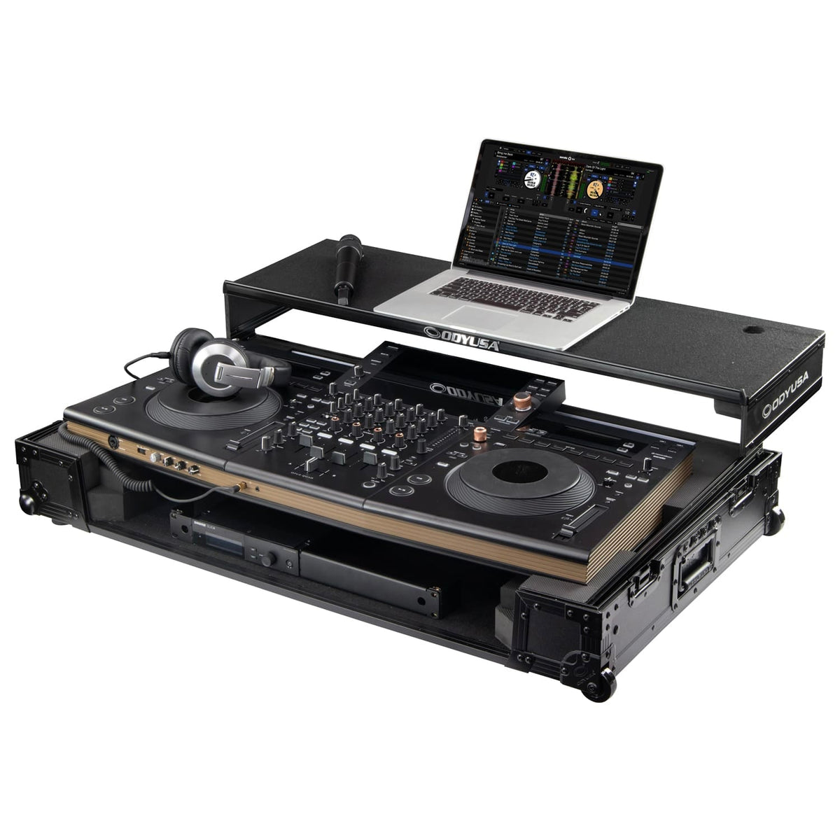 Odyssey FFXOPUSQUADCW1 Flight Effects Case for Pioneer DJ OPUS-QUAD DJ System with Glide Style Laptop Platform and Wheels