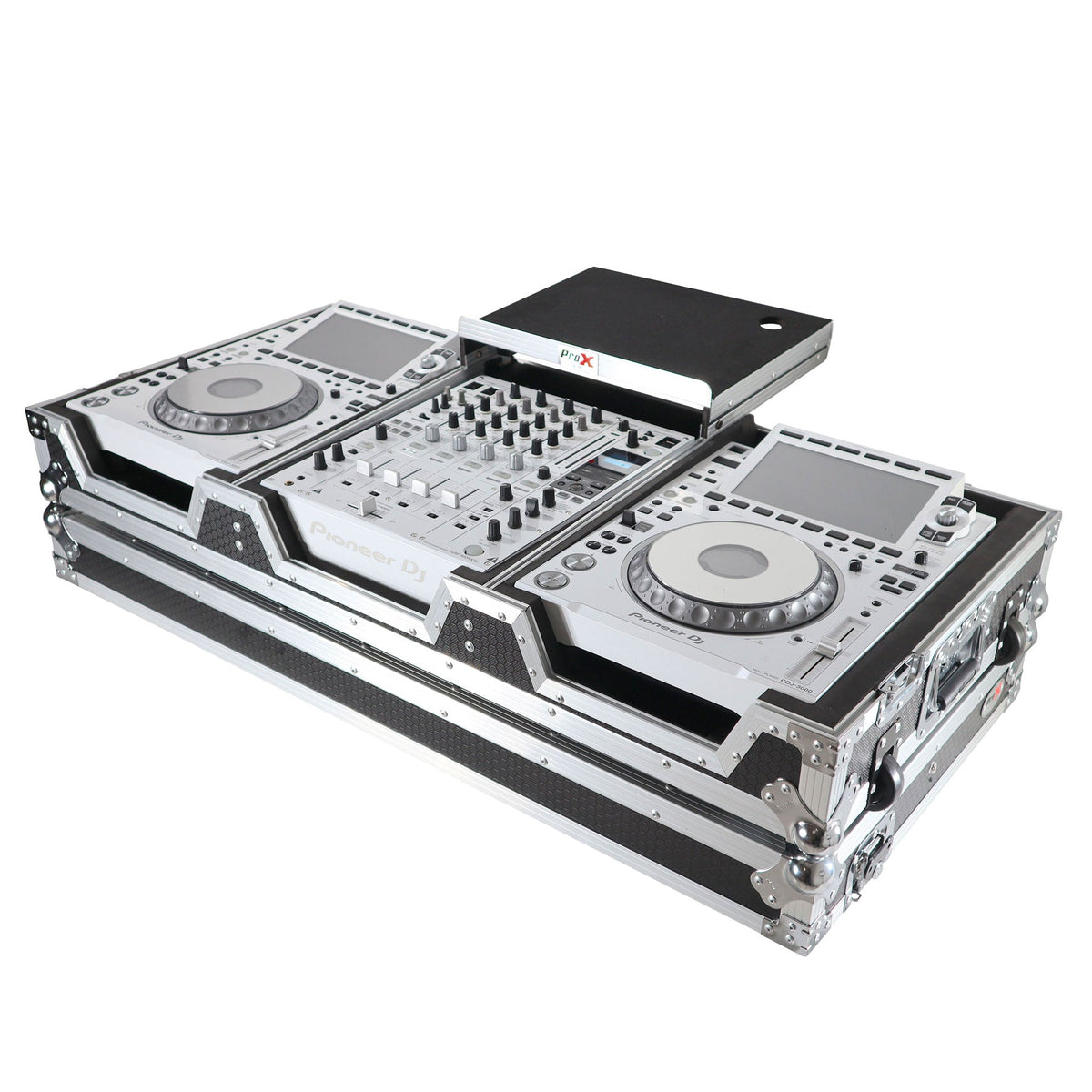 ProX XS-CDM3000WLT DJ Coffin Flight Case for Pioneer Mixer DJM-900NXS2 and 2x CDJ-3000 with Wheels and Laptop Shelf