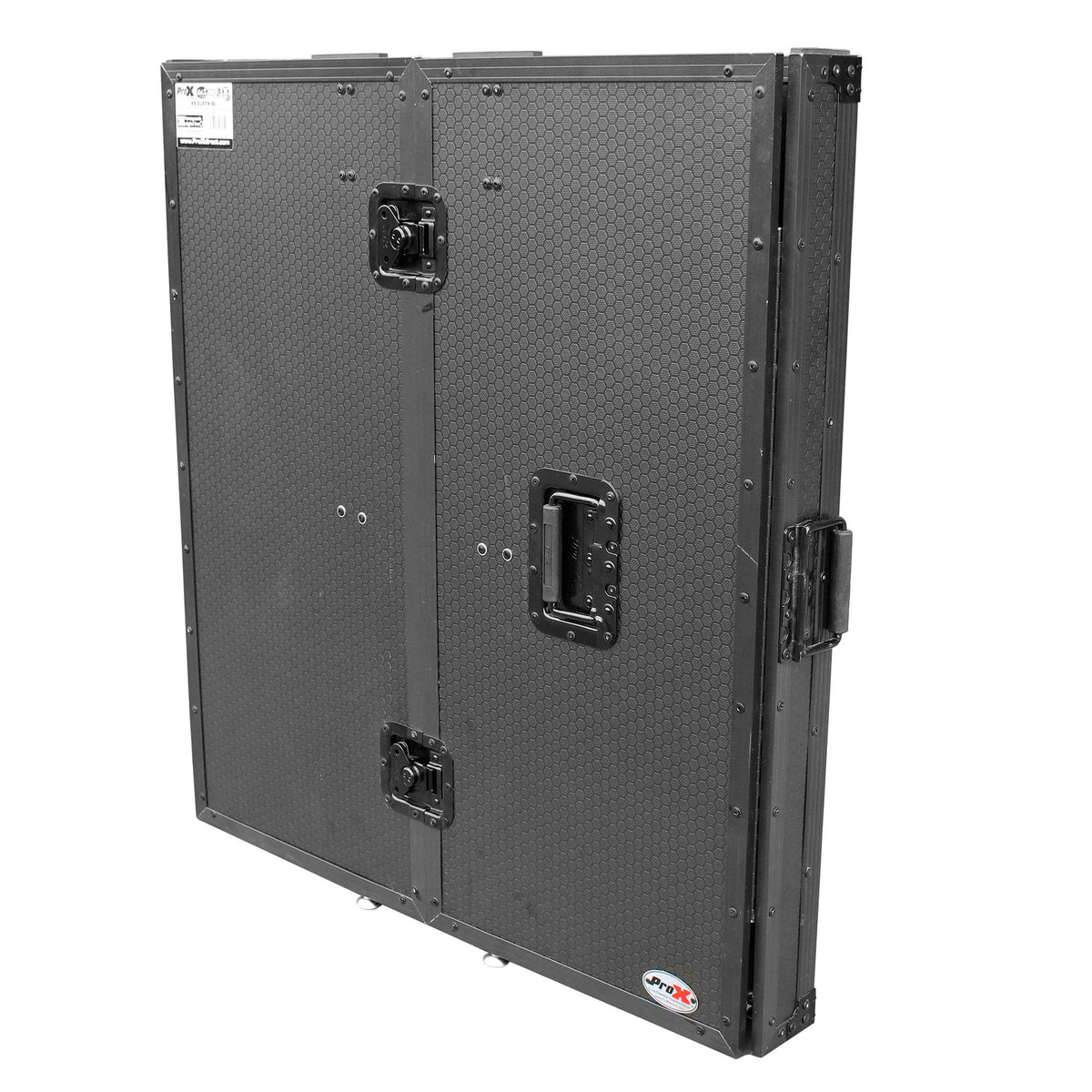 ProX Transformer Series Fold-Away DJ Performance Desk Facade with Wheels (Black/Black) (Open Box)