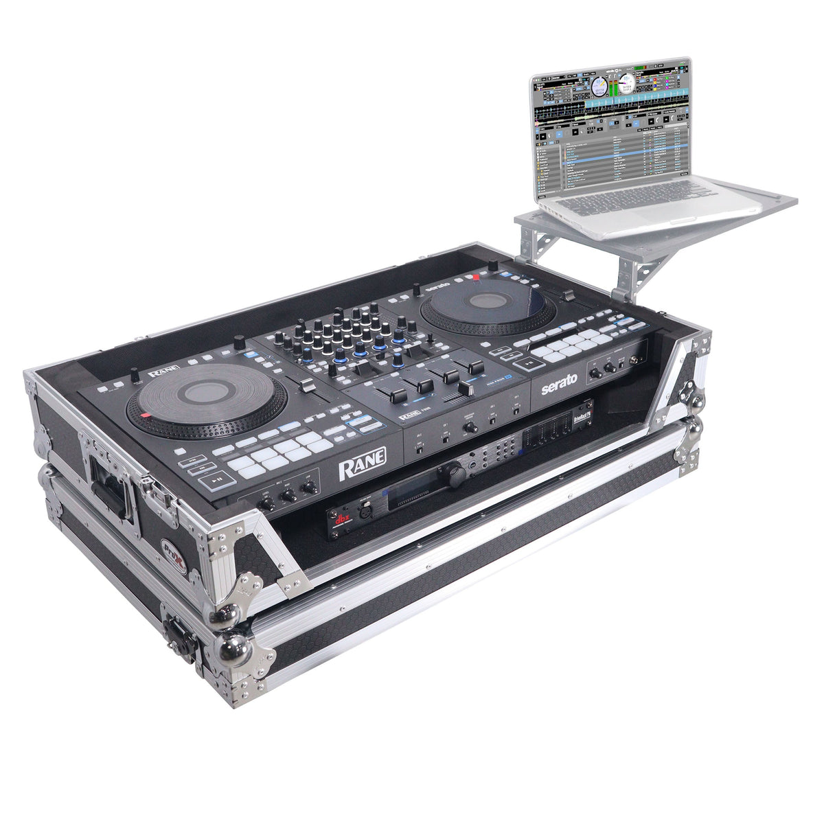 ProX XS-RANEFOURW ATA Flight Style Road Case for RANE Four DJ Controller with 1U Rack Space and Wheels (Open Box)