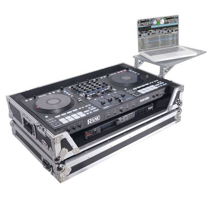 ProX XS-RANEFOURW ATA Flight Style Road Case for RANE Four DJ Controller with 1U Rack Space and Wheels (Open Box)