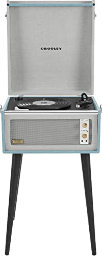 Crosley CR6233F-TN Dansette Bermuda Bluetooth in/Out Portable Vinyl Record Player Turntable with Aux-in, Tourmaline (Open Box)