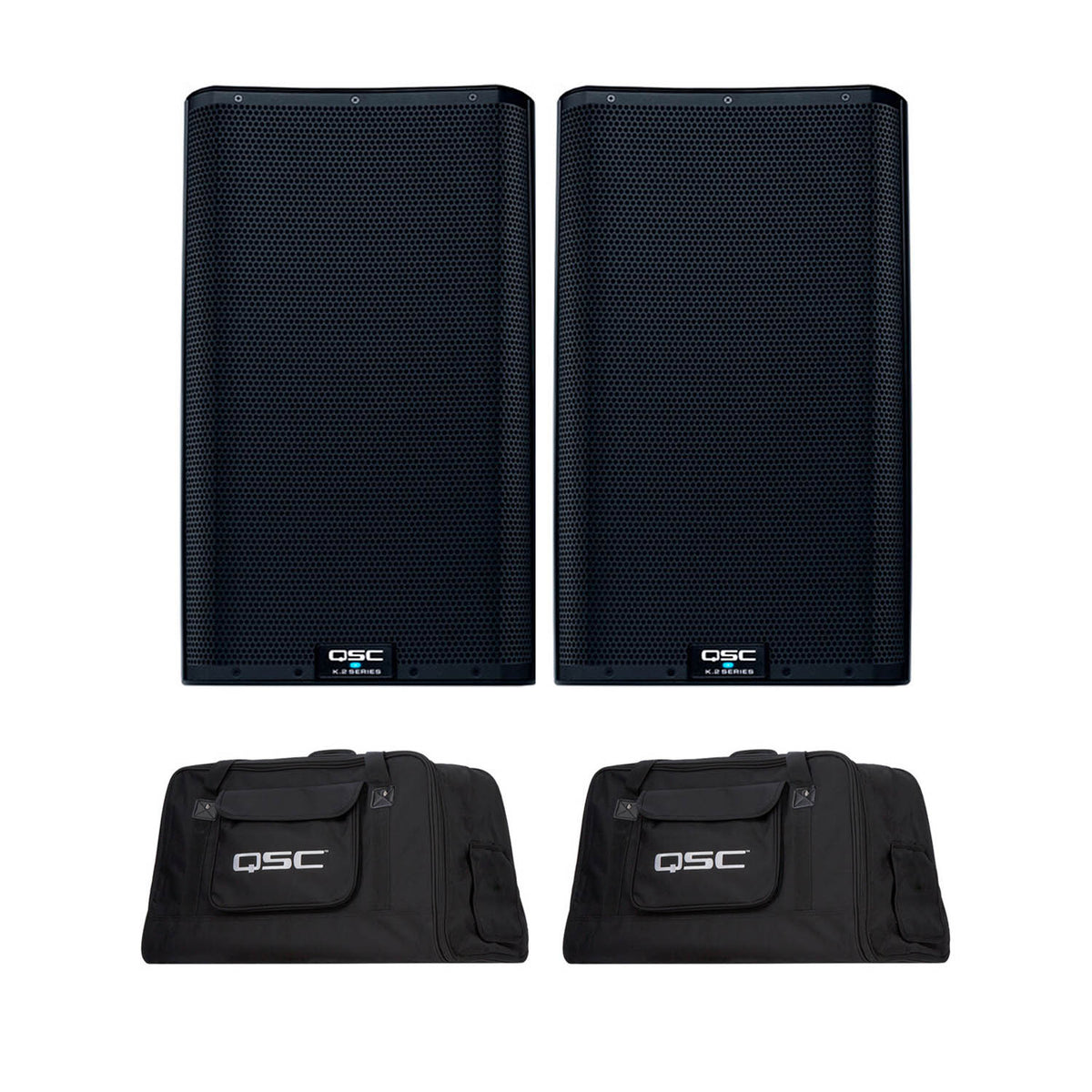 QSC K12.2 Two-Way 12" 2000W Powered Portable PA Speaker with Integrated Speaker Processor (Pair)