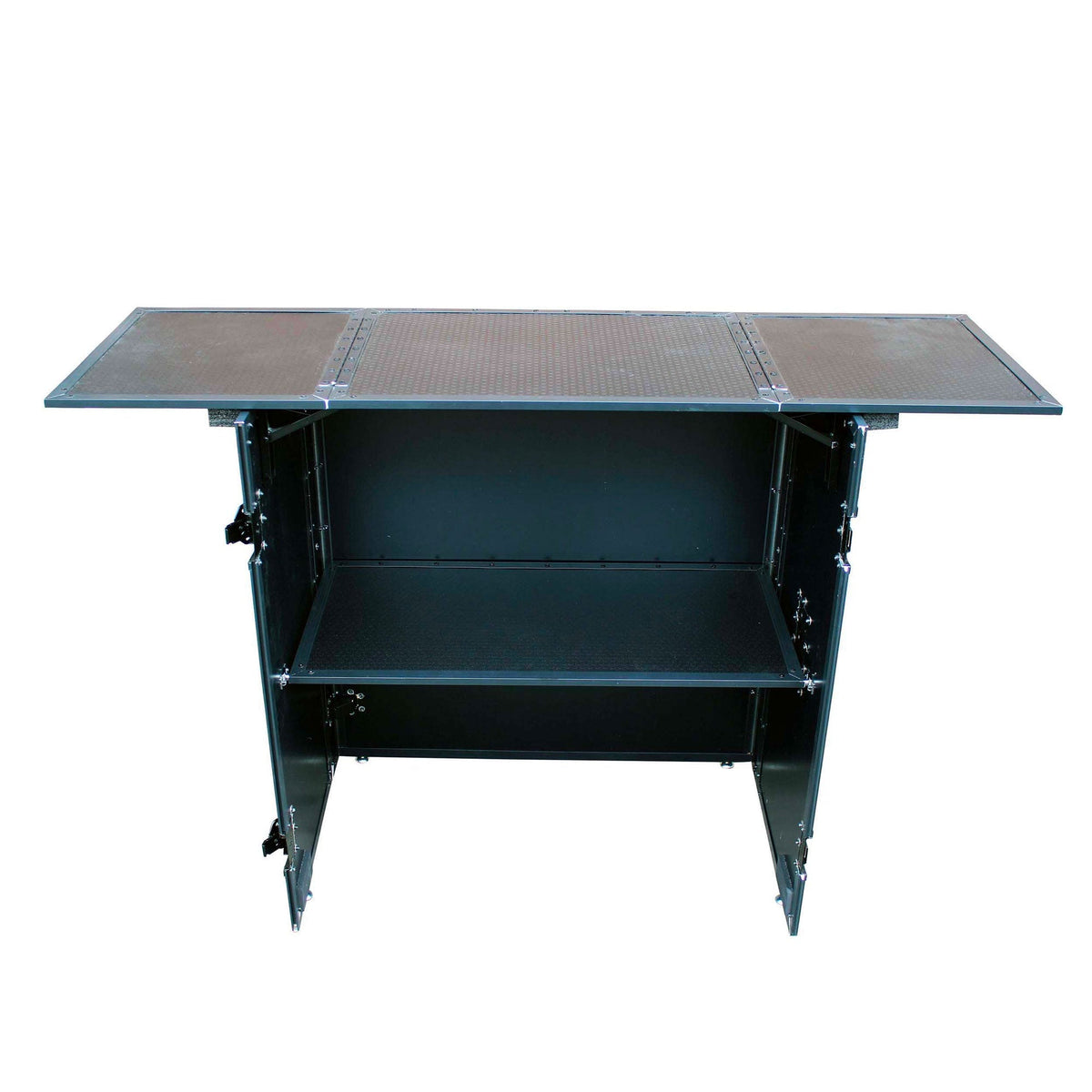ProX Transformer Series Fold-Away DJ Performance Desk Facade with Wheels (Black/Black) (Open Box)