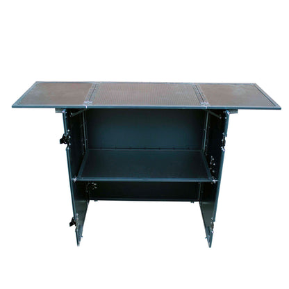 ProX Transformer Series Fold-Away DJ Performance Desk Facade with Wheels (Black/Black)
