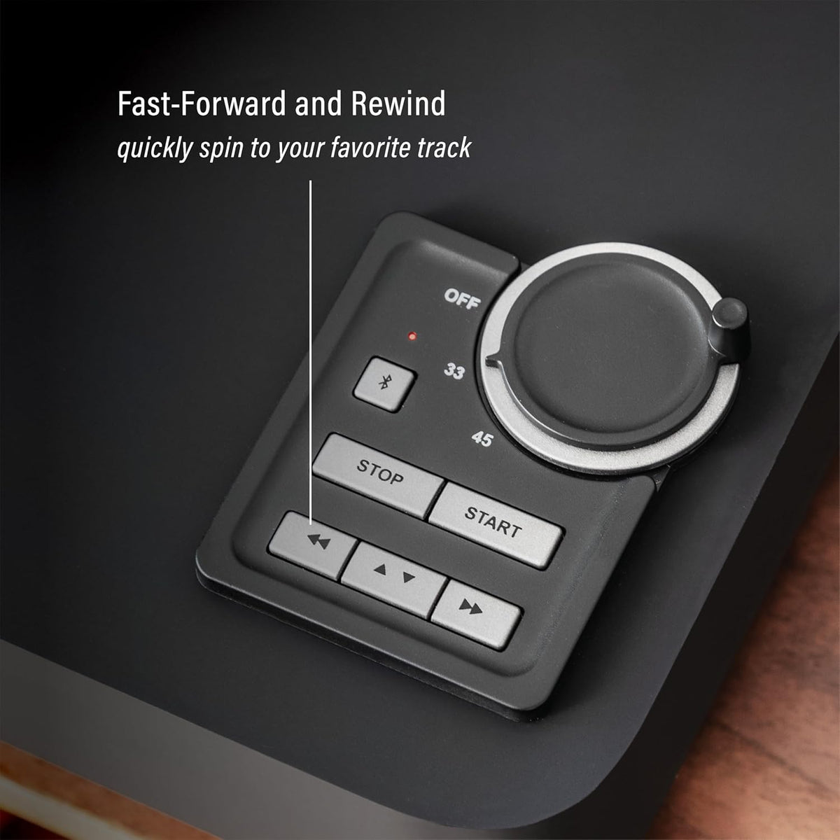 Crosley C300A-BK Fully Automatic Belt-Drive Bluetooth Turntable Record Player, Black