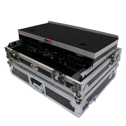 ProX Flight Case for Pioneer DDJ-SR2 Controller with Laptop Shelf and LED Kit (Silver-on-Black) (Open Box)
