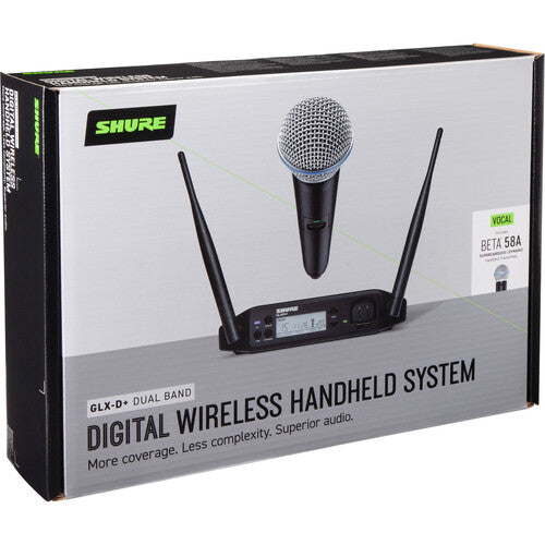Shure GLXD24+ Dual-Band Wireless Vocal System with BETA 58A Microphone (Z3: 2.4, 5.8 GHz)