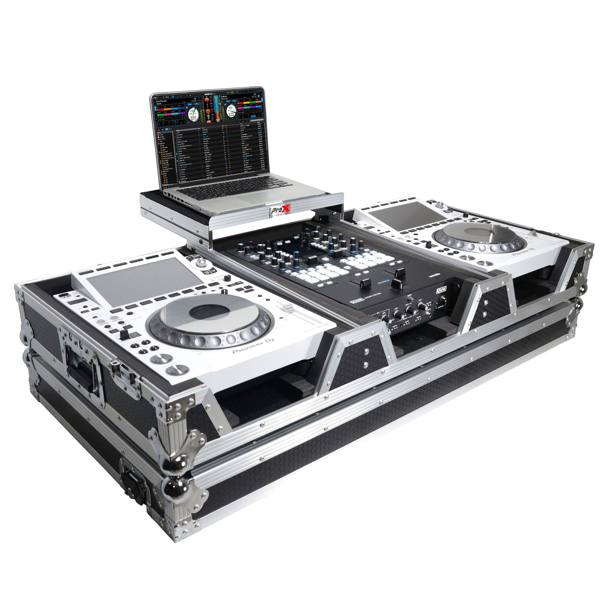 ProX XS-CDM3000WLT DJ Coffin Flight Case for Pioneer Mixer DJM-900NXS2 and 2x CDJ-3000 with Wheels and Laptop Shelf