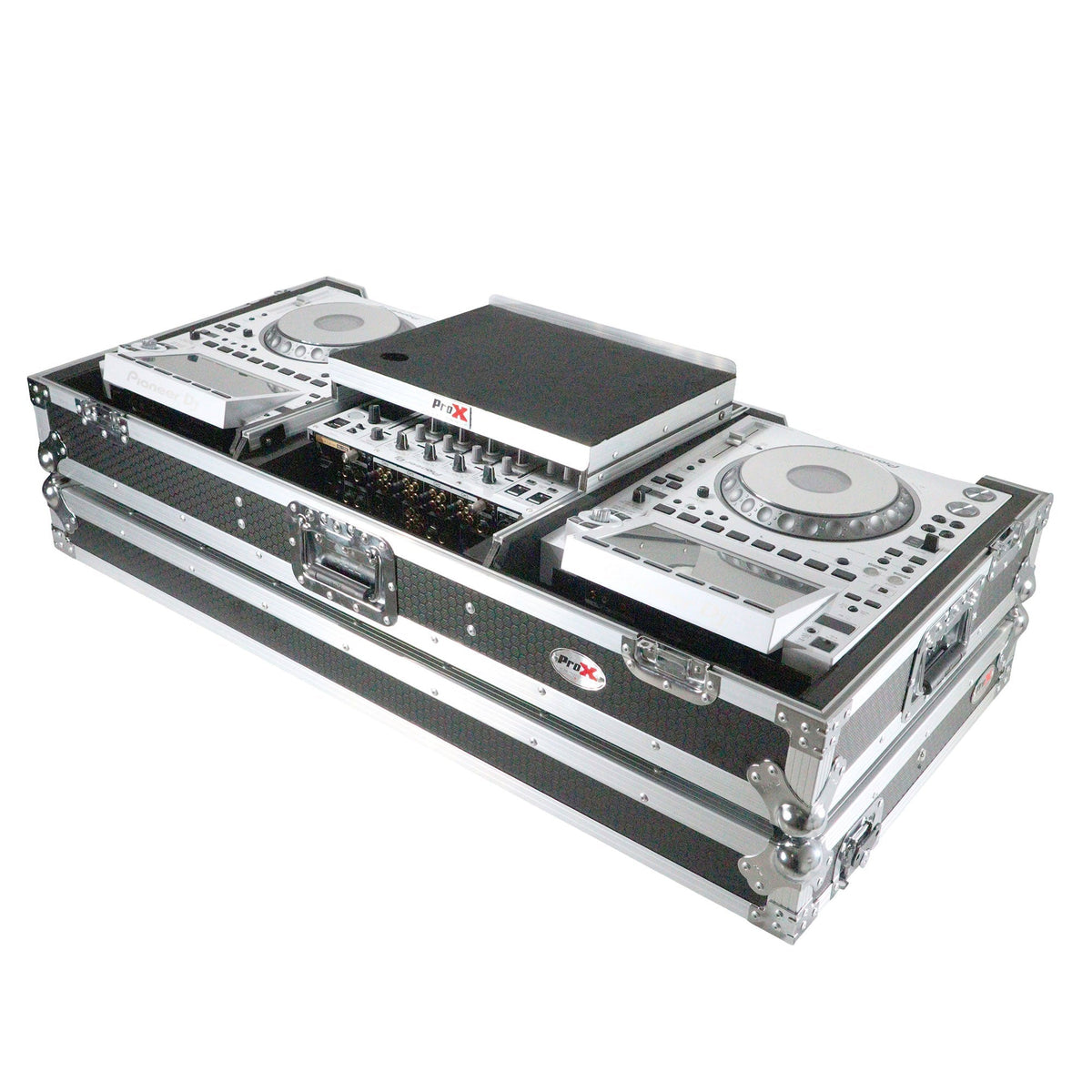 ProX XS-CDM3000WLT DJ Coffin Flight Case for Pioneer Mixer DJM-900NXS2 and 2x CDJ-3000 with Wheels and Laptop Shelf