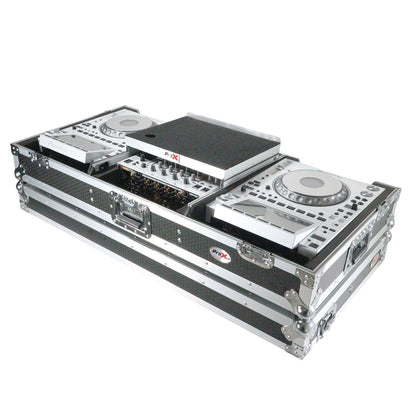 ProX XS-CDM3000WLT DJ Coffin Flight Case for Pioneer Mixer DJM-900NXS2 and 2x CDJ-3000 with Wheels and Laptop Shelf