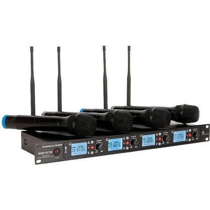 American DJ WM-419 Four-Channel UHF Wireless Handheld Microphone System (540 to 590 MHz) (Open Box)