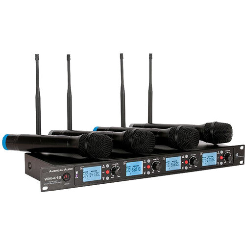 American DJ WM-419 Four-Channel UHF Wireless Handheld Microphone System (540 to 590 MHz) (Open Box)