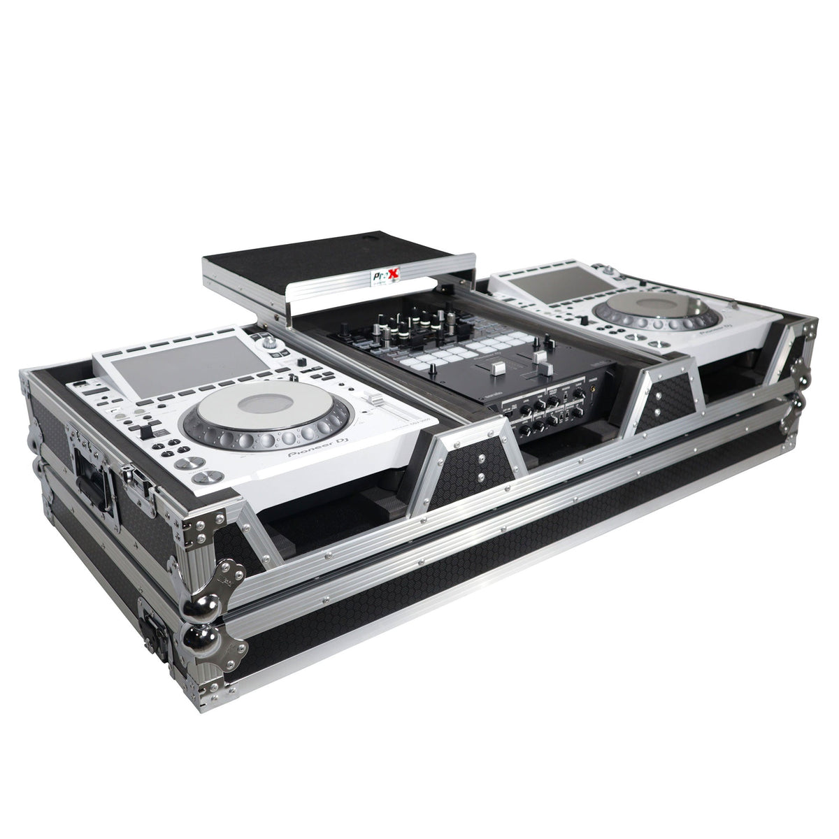 ProX XS-CDM3000WLT DJ Coffin Flight Case for Pioneer Mixer DJM-900NXS2 and 2x CDJ-3000 with Wheels and Laptop Shelf