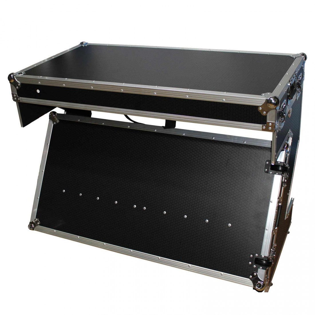 ProX XS-ZTABLE Folding Portable Z-Style DJ Workstation (Silver on Black)